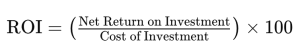 Return on investment formula