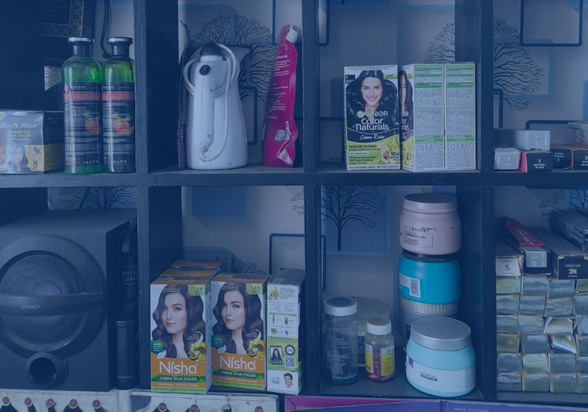 Image of products on a shelf